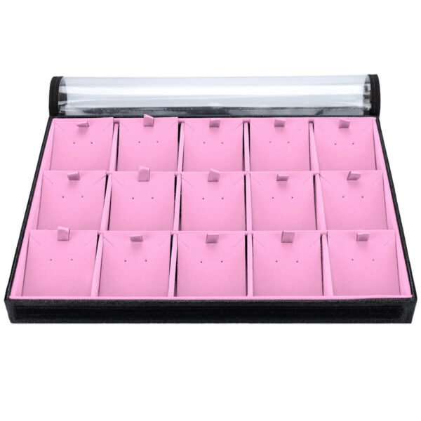 Bandeja Big Organizadora com Tag Rosa Claro para Joias Kratos Embalagens