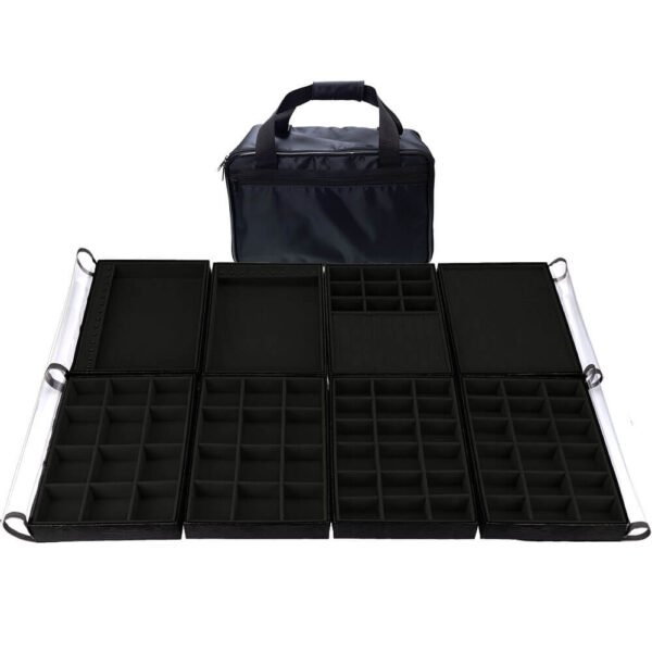 Bolsa Grande Preto Completa 8 Bandejas para Joias kratos Embalagens