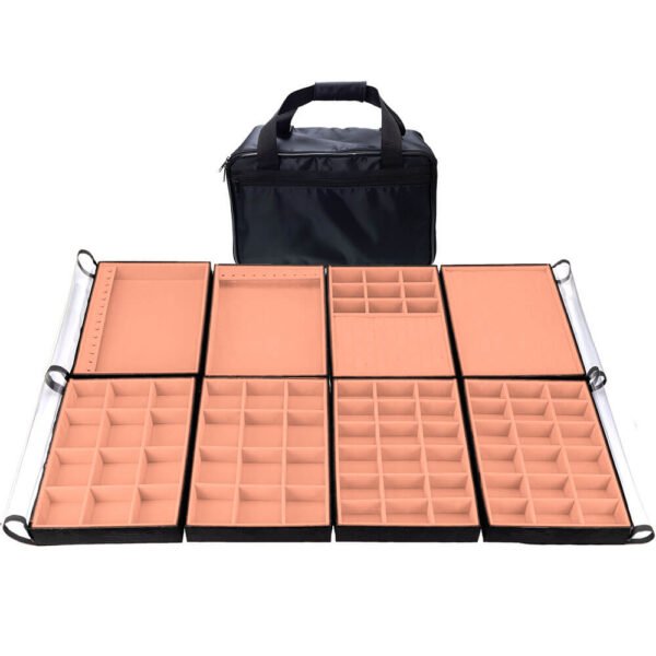 Bolsa Grande Salmão Completa 8 Bandejas para Joias kratos Embalagens