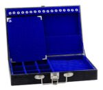 Maleta Media Simples Porta Joias Preto com Azul Royal Kratos Embalagens