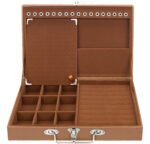 Maleta Media Simples Porta Joias Caramelo com Terracota Kratos Embalagens