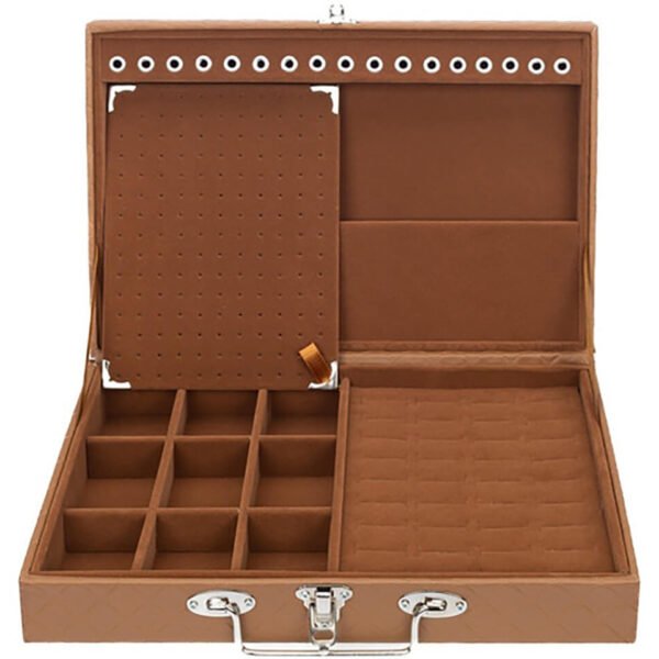 Maleta Media Simples Porta Joias Caramelo com Terracota Kratos Embalagens