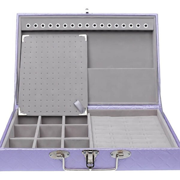 Maleta Media Simples Porta Joias Lilas com Cinza Kratos Embalagens