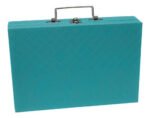 Maleta Media Simples Porta Joias Verde Menta com Cinza Fechada Kratos Embalagens