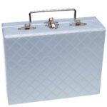 Maleta Mini Porta Joias Azul Claro com Azul Claro Fechada Kratos Embalagens