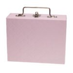 Maleta Mini Porta Joias Rosa Claro com Rosa Claro Fechada Kratos Embalagens
