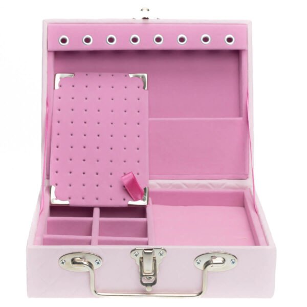 Maleta Mini Porta Joias Rosa Claro com Rosa Claro Kratos Embalagens