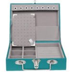 Maleta Mini Porta Joias Verde Menta com Cinza Kratos Embalagens