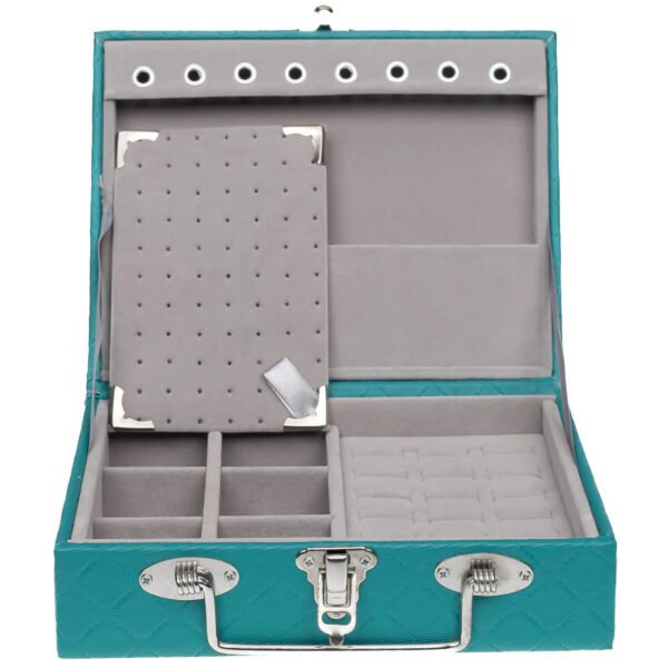 Maleta Mini Porta Joias Verde Menta com Cinza Kratos Embalagens