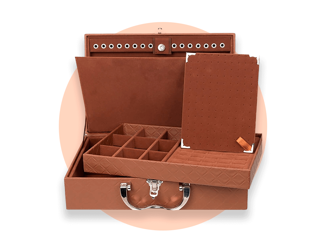 Maleta Média Dupla com Aba de Proteção Porta Joias - Catalogo Maletas Kratos Embalagens