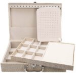 Maleta Grande Dupla Porta Joias Palha com Gelo Aberta Kratos Embalagens