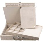 Maleta Grande Dupla com Aba de Proteção Porta Joias Palha com Gelo Aberta Kratos Embalagens