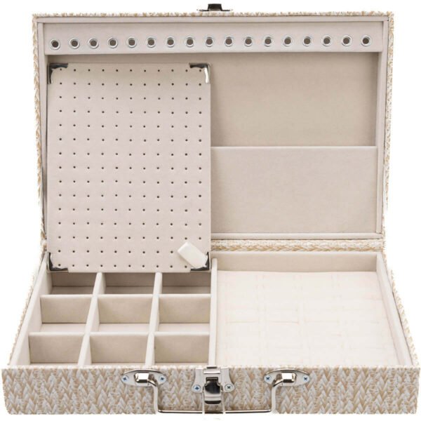 Maleta Média Simples Porta Joias Palha com Gelo Aberta Kratos Embalagens