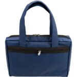 Bolsa Pasta Mostruário Joias Bijuterias Azul Escuro com Cinza Fechada - Kratos Embalagens