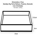 Bandeja Porta Relógios Big, Pulseiras e Braceletes com Almofadas - Imagem 3