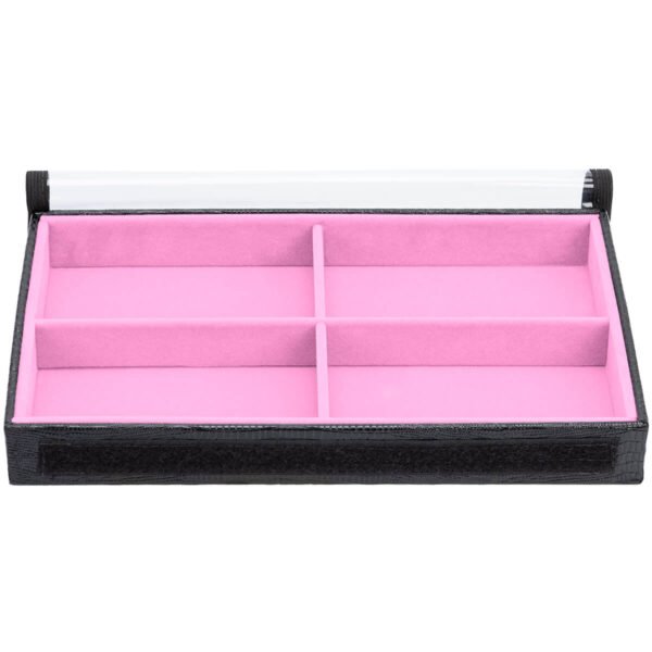Bandeja Organizadora de Joias 4 nichos tamanho Médio cor Rosa Claro - Kratos Embalagens