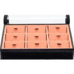 Bandeja Organizadora de Joias 9 nichos com tag tamanho Mini cor Rosa Claro - Kratos Embalagens