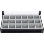 Bandeja Organizadora de Joias 18 nichos tamanho Médio cor Cinza - Kratos Embalagens