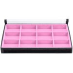 Bandeja Organizadora de Joias 12 nichos tamanho Grande cor Rosa Claro - Kratos Embalagens