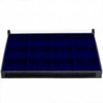 Bandeja Organizadora de Joias Tamanho Big (37x27x3cm) 12 Nichos Azul Royal com Capa - Kratos Embalagens