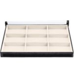 Bandeja Organizadora de Joias Tamanho Big (37x27x3cm) 9 Nichos Gelo com Capa - Kratos Embalagens