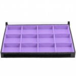 Bandeja Organizadora de Joias Tamanho Big (37x27x3cm) 12 Nichos Lilas com Capa - Kratos Embalagens