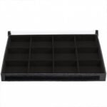 Bandeja Organizadora de Joias Tamanho Big (37x27x3cm) 12 Nichos Preto com Capa - Kratos Embalagens