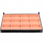 Bandeja Organizadora de Joias Tamanho Big (37x27x3cm) 12 Nichos Salmão com Capa - Kratos Embalagens