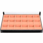 Bandeja Organizadora de Joias Tamanho Big (37x27x3cm) 18 Nichos Salmão com Capa - Kratos Embalagens