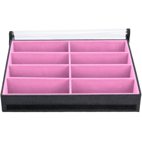 Bandeja Caixa Organizadora Porta Óculos com Capa Rosa Claro - Kratos Embalagens